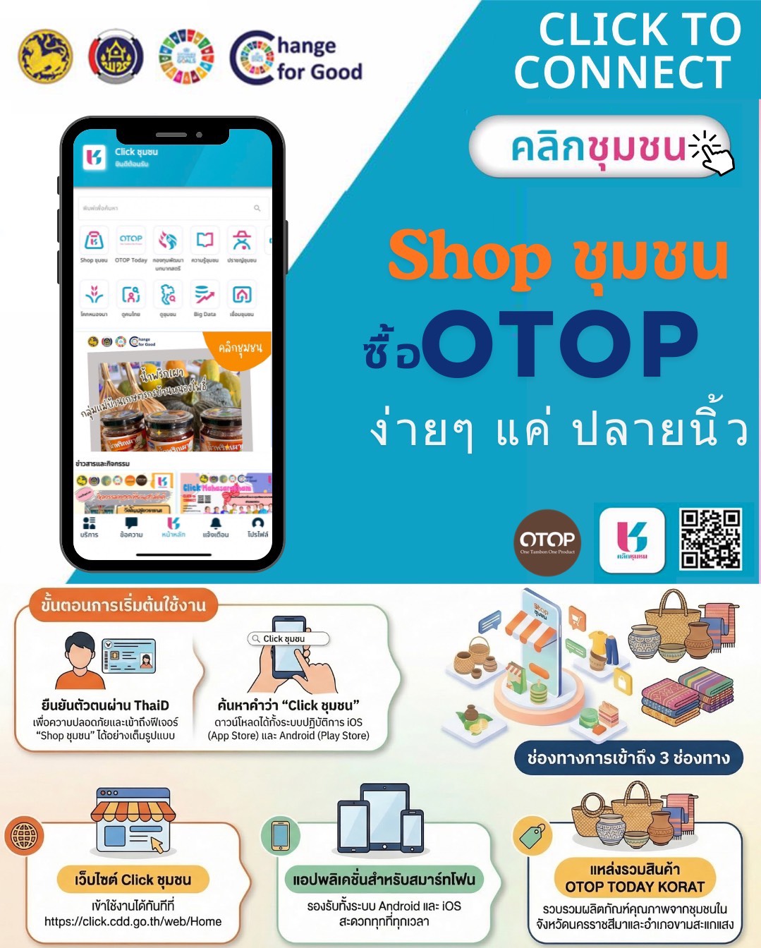 พช. ขามสะแกแสง  ประชาสัมพันธ์ร้านค้าใน Shop ชุมชน ร้านค้าShopชุมชน ร่วมกับ OTOP TODAY KORAT